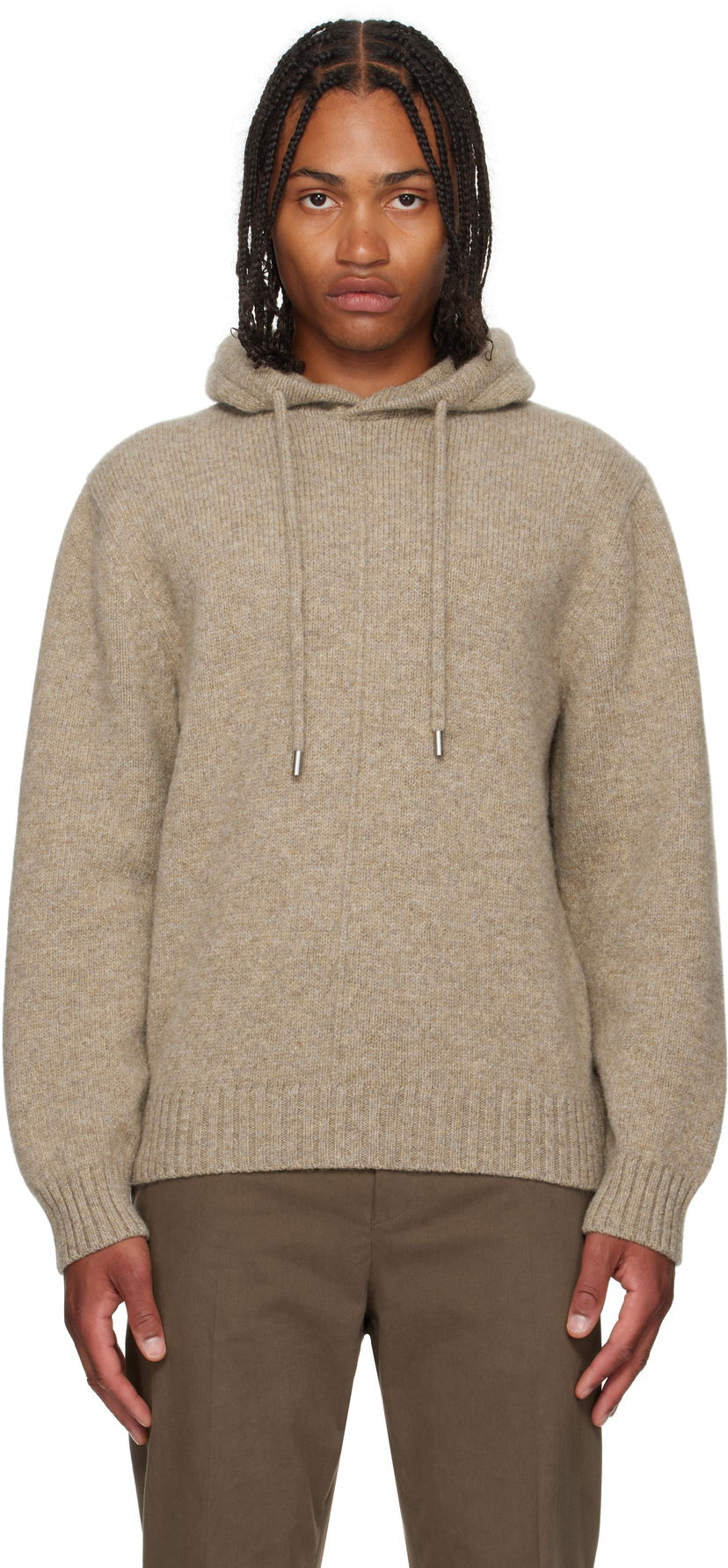 Dukserice FERRAGAMO Ferragamo Knit Hoodie Bež | 786243