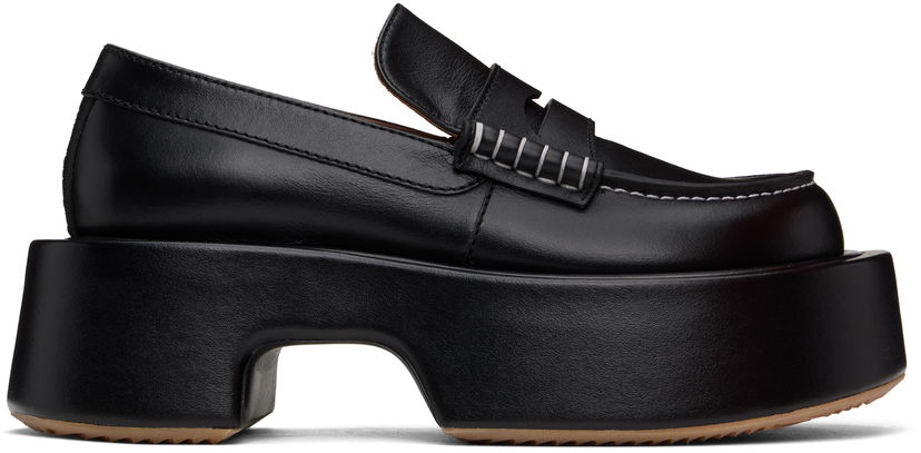 Odjeća JW Anderson JW Anderson Leather Platform Loafers Crna | FW0169-LA0020