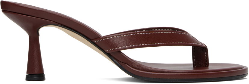 Dodaci Aeyde Aeyde Daphne Leather Toe-Post Heeled Sandals Tamnocrvena | A11-HS-AEAR75CI187-SS25-955-007