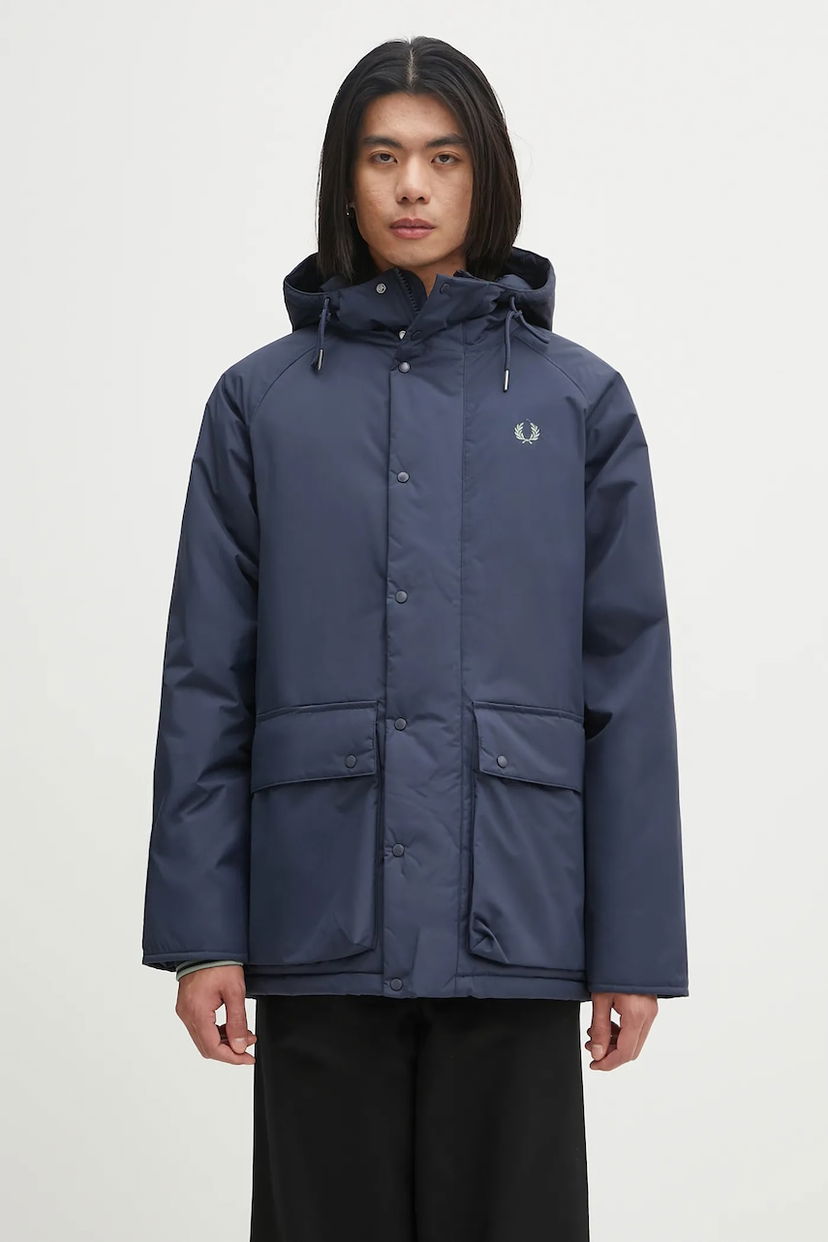 Jakna Fred Perry Fred Perry Hooded Winter Jacket Tamnoplava | J8519