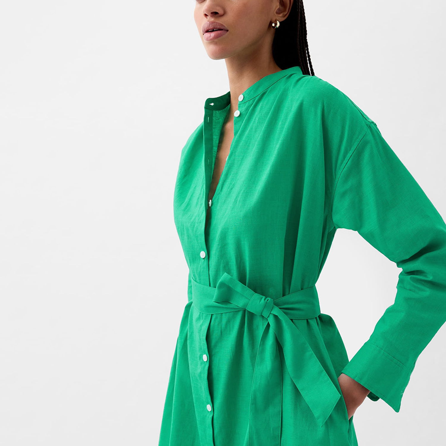 Haljina GAP Dresses Longsleeve Linen Maxi Dress Simply Green Zelena | 857614-03, 1