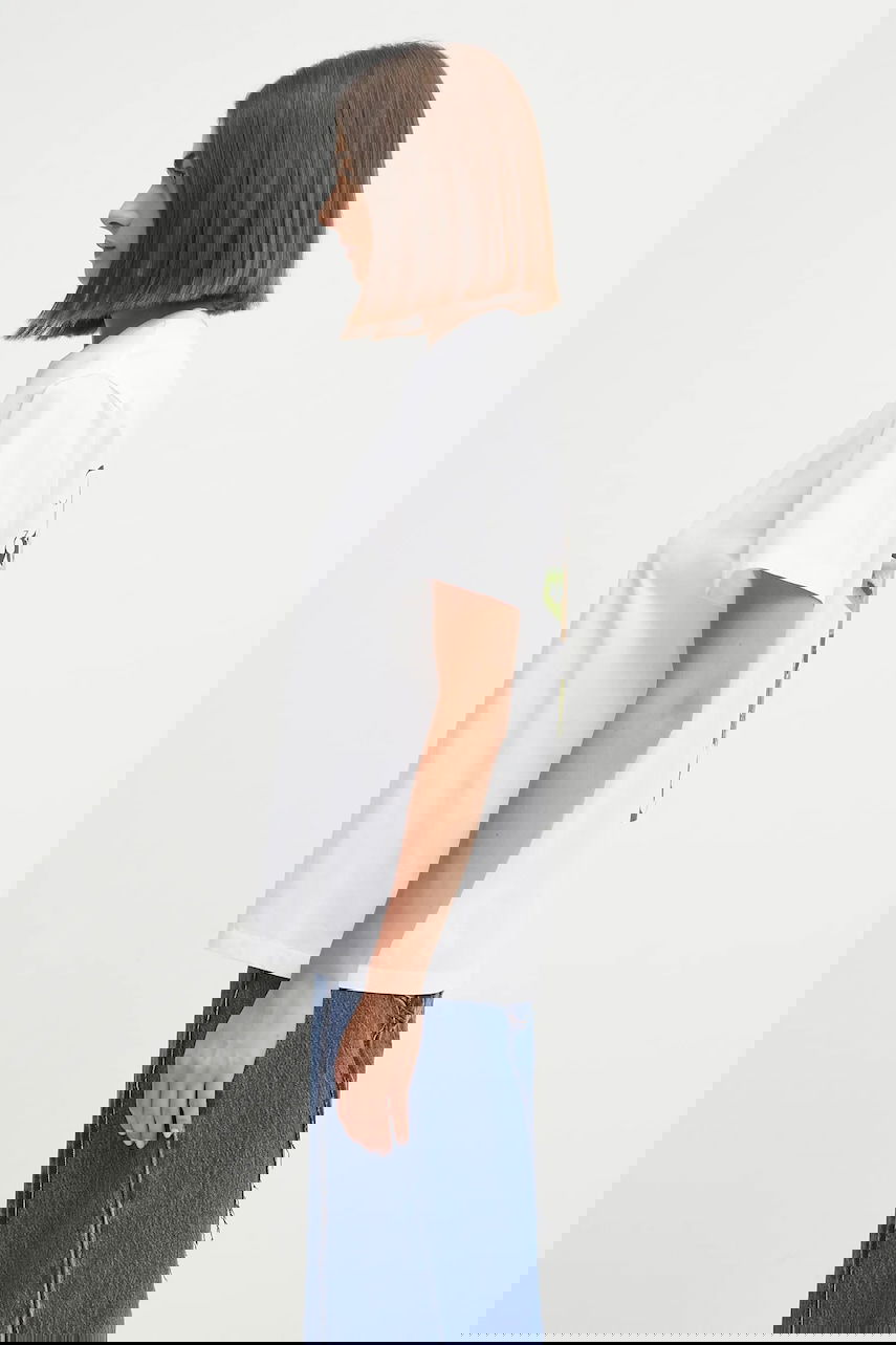 Majica kratkih rukava GANNI GANNI Basic Jersey Collage Relaxed T-Shirt Bijela | T4157, 1