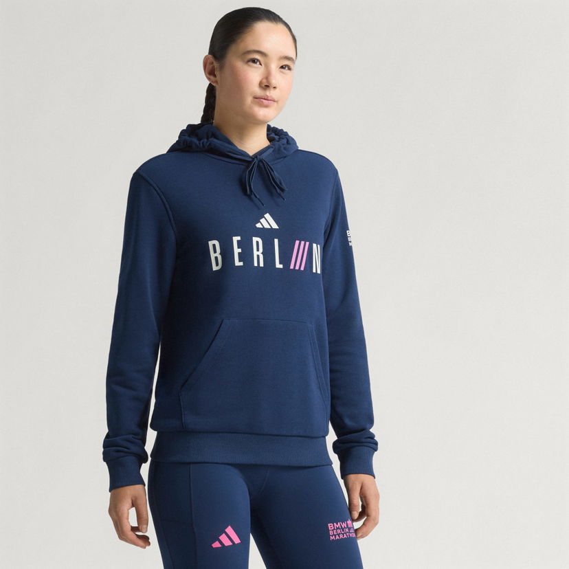 Dukserice adidas Performance BMW Berlin-Marathon 2025 City Hoodie Tamnoplava | KB9893