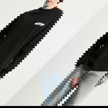 Majica kratkih rukava Jacquemus Jacquemus Grosgrain Logo Long Sleeve T-Shirt, Size Large Crna | 25HTSM00570AJ00226-990, 2