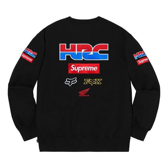 Džemper Supreme Honda x Fox Racing Crewneck Sweatshirt Crna | SUP-FW19-592