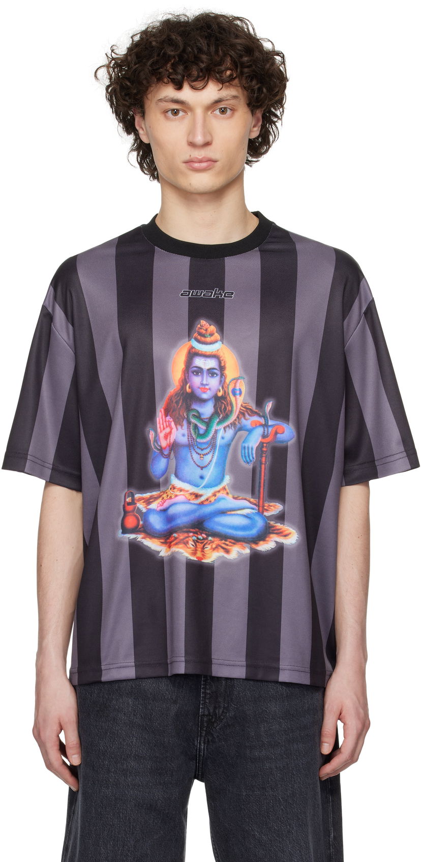 Majica kratkih rukava Awake NY Awake NY Retro Soccer Jersey T-Shirt Crna | AWK-SP25-TP006