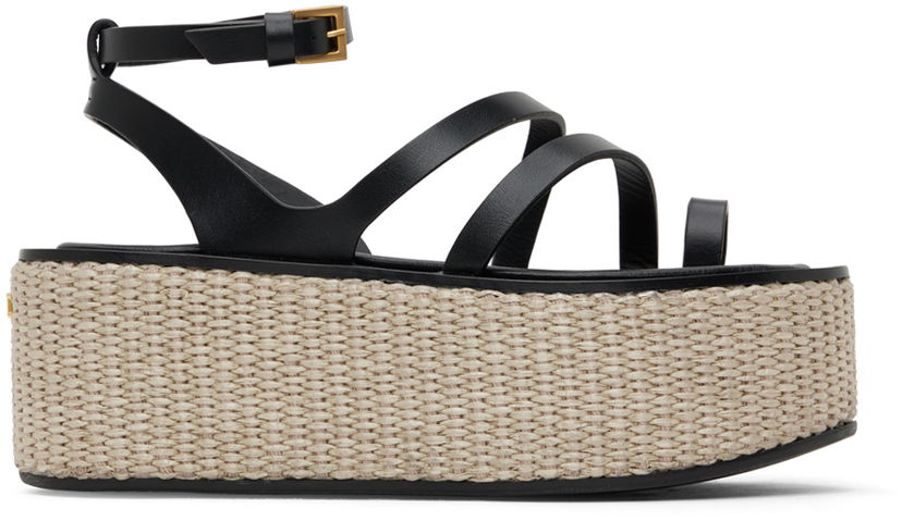 Njega cipela Max Mara Max Mara Biarritz Platform Sandals Crna | 2345210338600