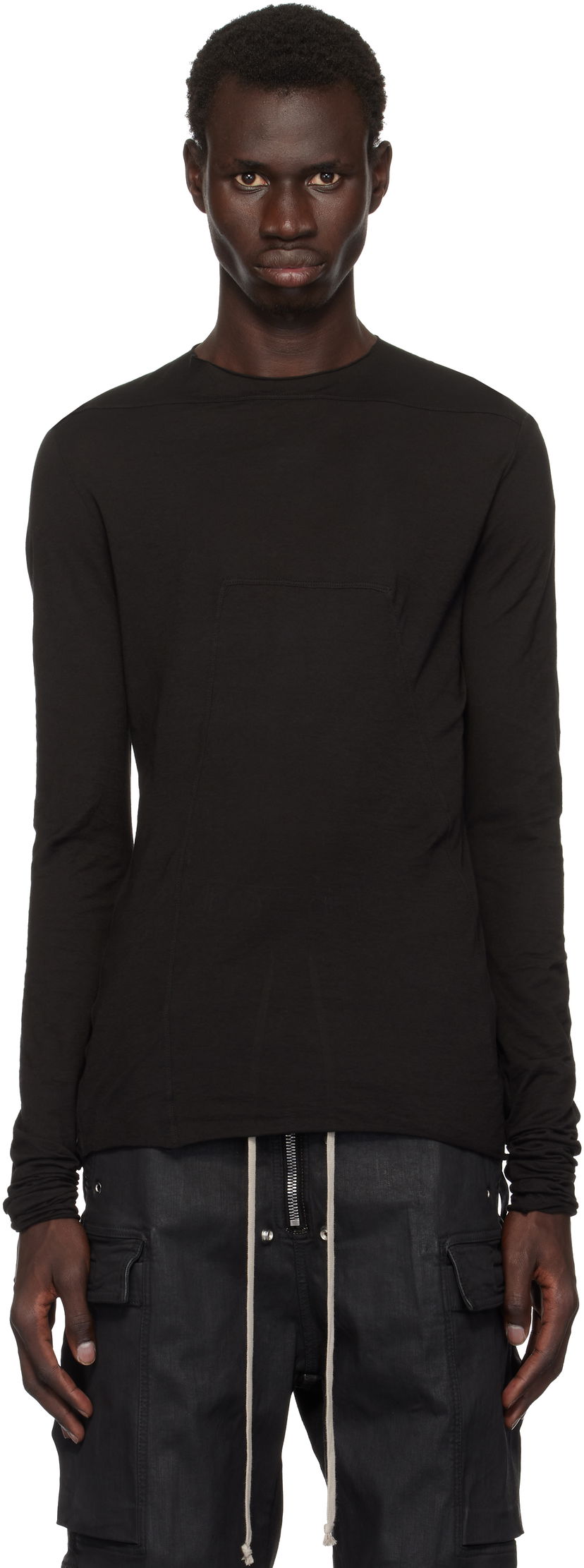 Majica kratkih rukava Rick Owens Long Sleeve T-Shirt Crna | DU02D2267 BH