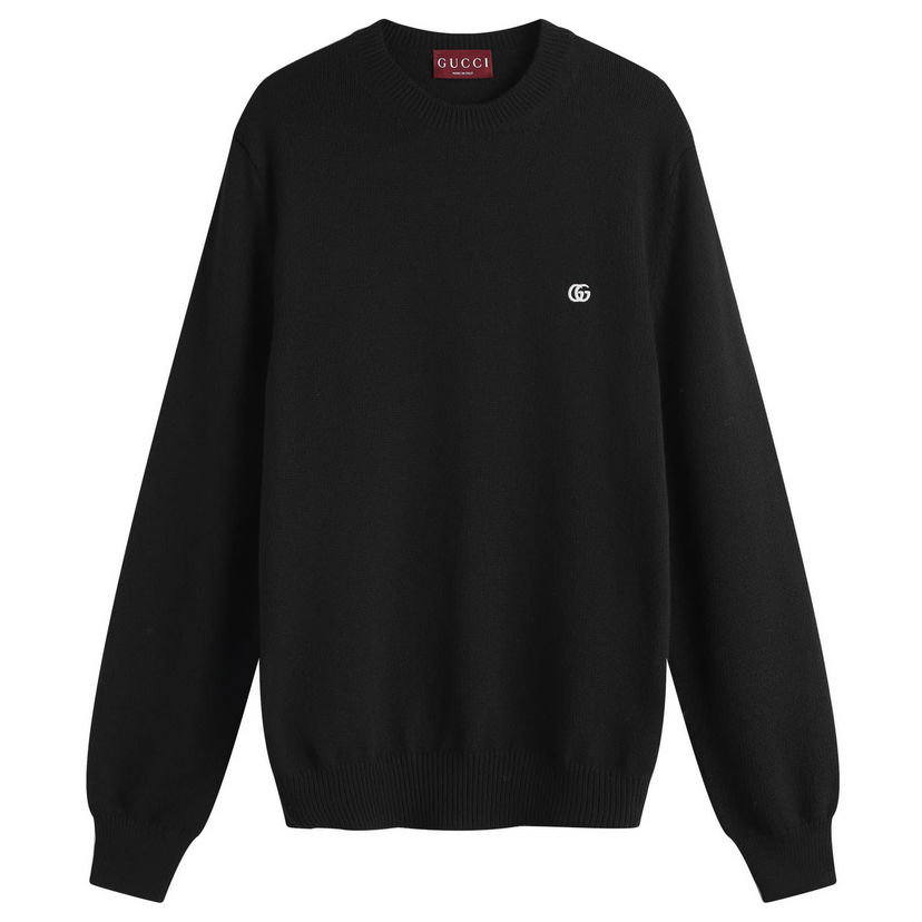 Džemper Gucci Gucci Men's Monogram Crew Knit, Size Large Crna | 815007-XKEK4-1043