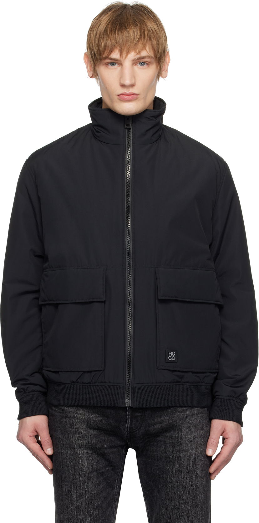 Bomber jakna BOSS Water-Repellent Bomber Jacket Crna | 50530766
