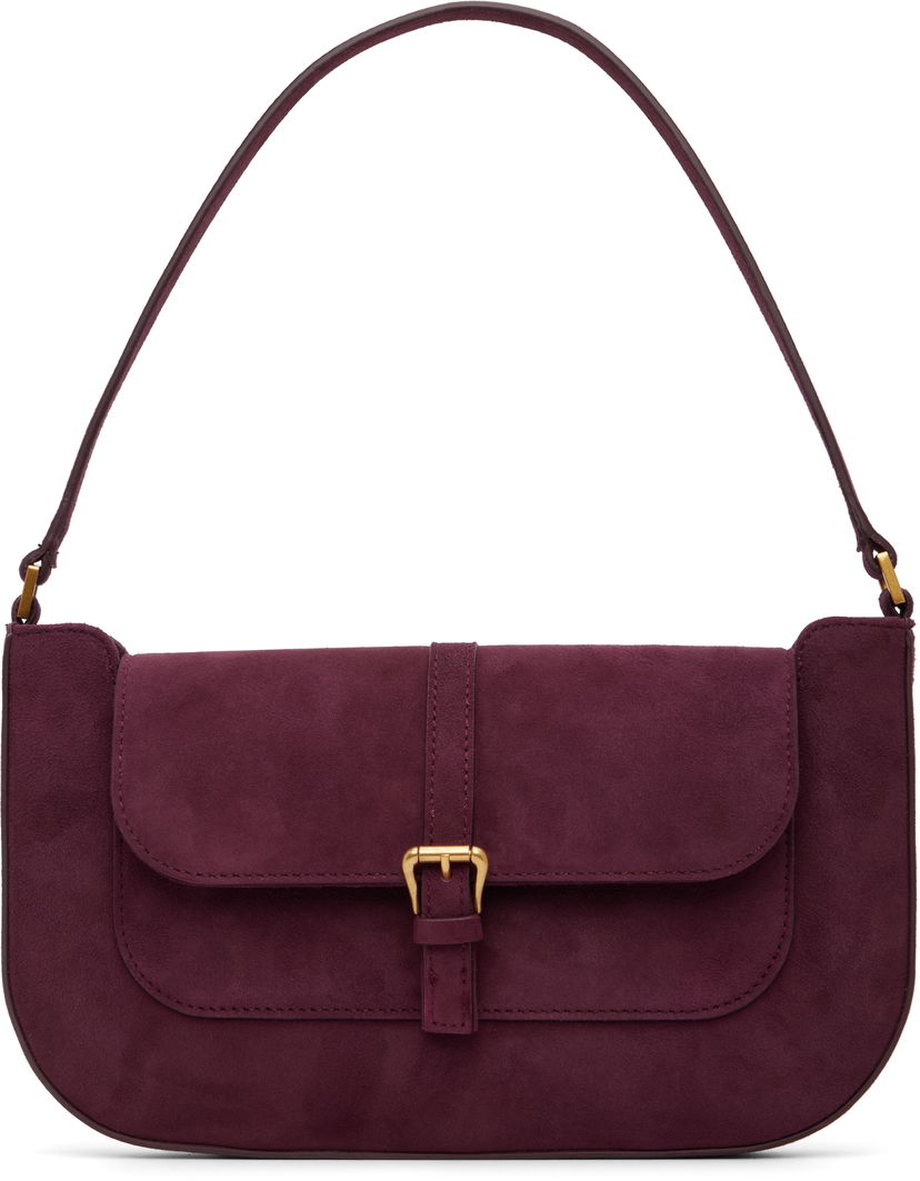 Torba za rame BY FAR BY FAR Miranda Suede Shoulder Bag Tamnocrvena | MWBSB023KL009RD028PL