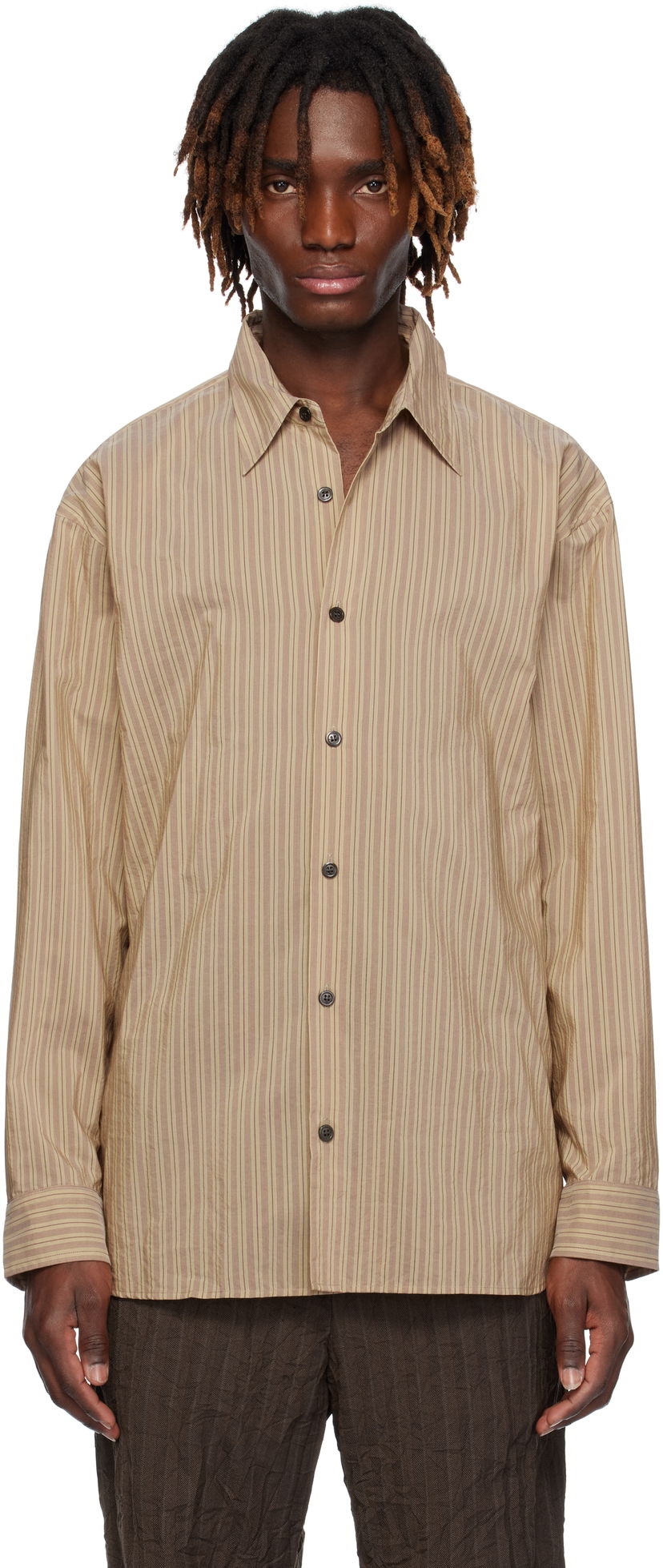 Košulja Dries Van Noten Dries Van Noten Loose Cotton Shirt Bež | 251-020732-1524