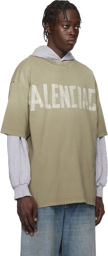 Majica kratkih rukava Balenciaga New Tape Type Medium Fit T-Shirt Zelena | 739784TOVA9, 1