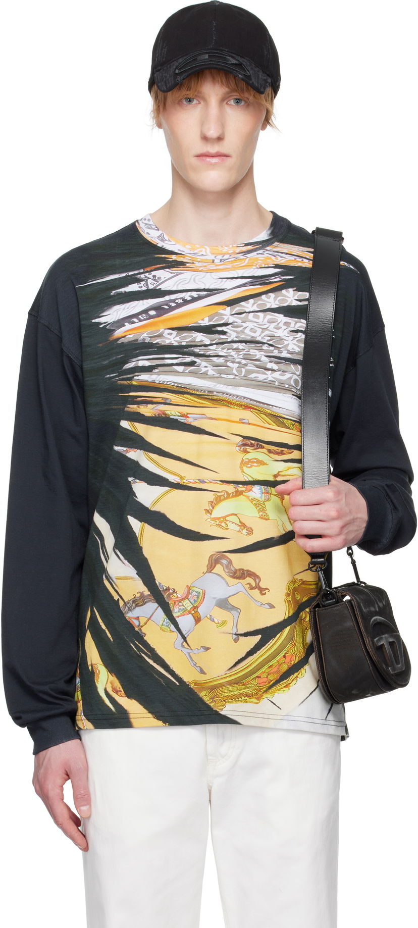 Majica kratkih rukava Diesel Diesel Carousel Graphic Long Sleeve T-Shirt Crna | A19652-0PJBL-9XXA