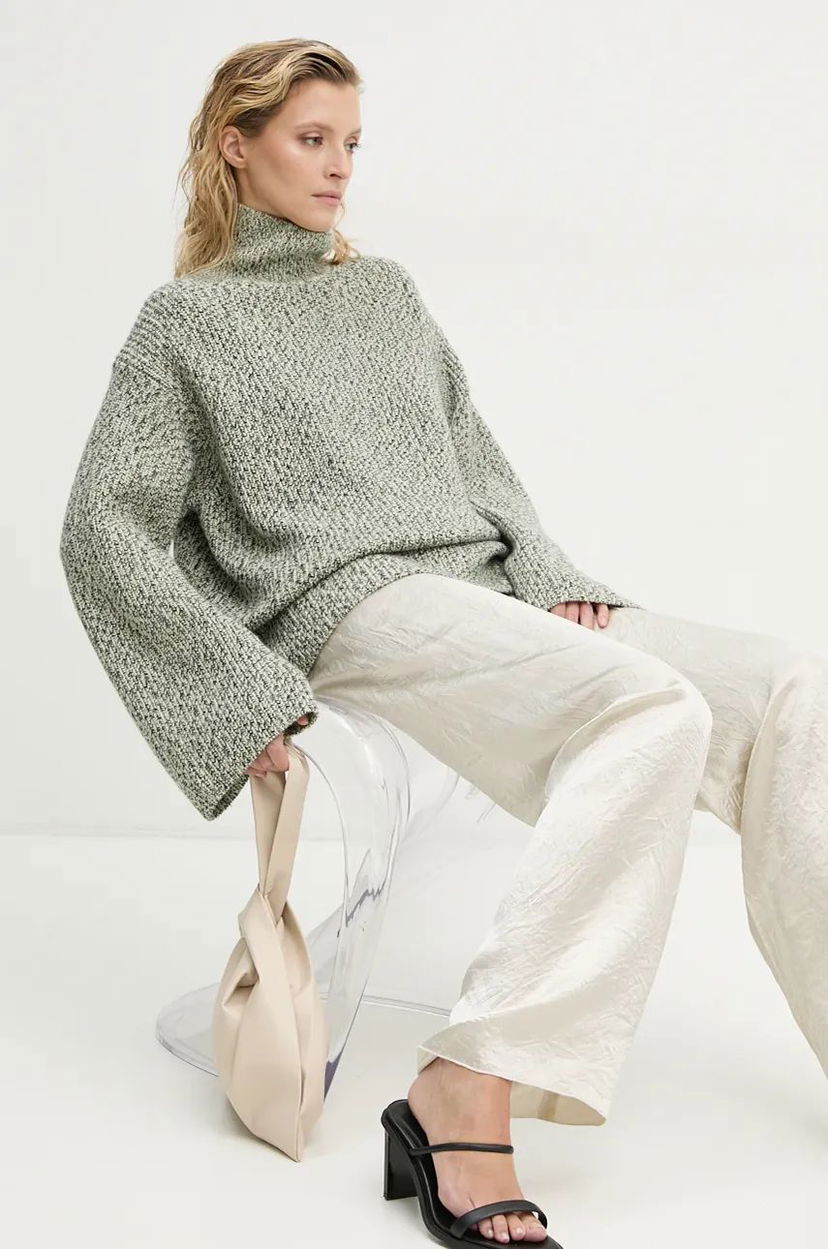 Džemper Nanushka Turtleneck Knit Sweater Zelena | NW24PFHA27999