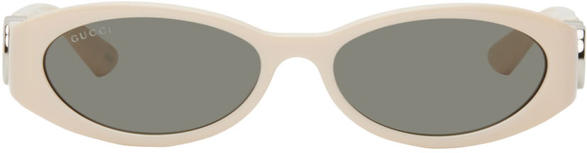 Sunčane naočale Gucci Off-White Oval Sunglasses Bež | GG1660S