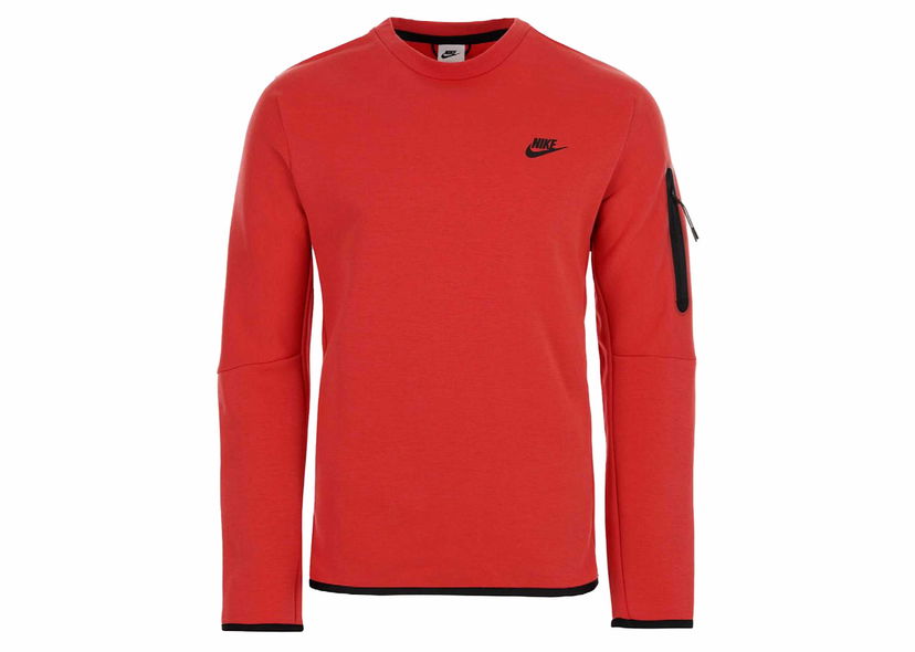 Majica kratkih rukava Nike Sportswear Tech Fleece Crewneck Sweatshirt Red Crvena | CU4505-605
