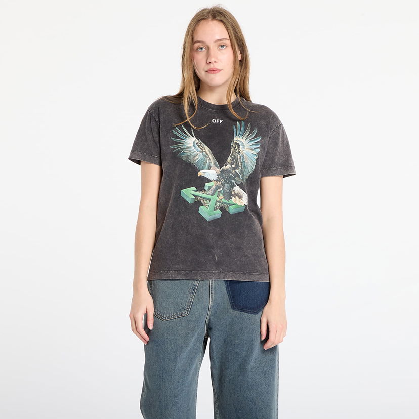 Majica kratkih rukava Off-White Eagle Arrow 90S Skate Short Sleeve T-Shirt Crna | OWAA13EF25JER0011301