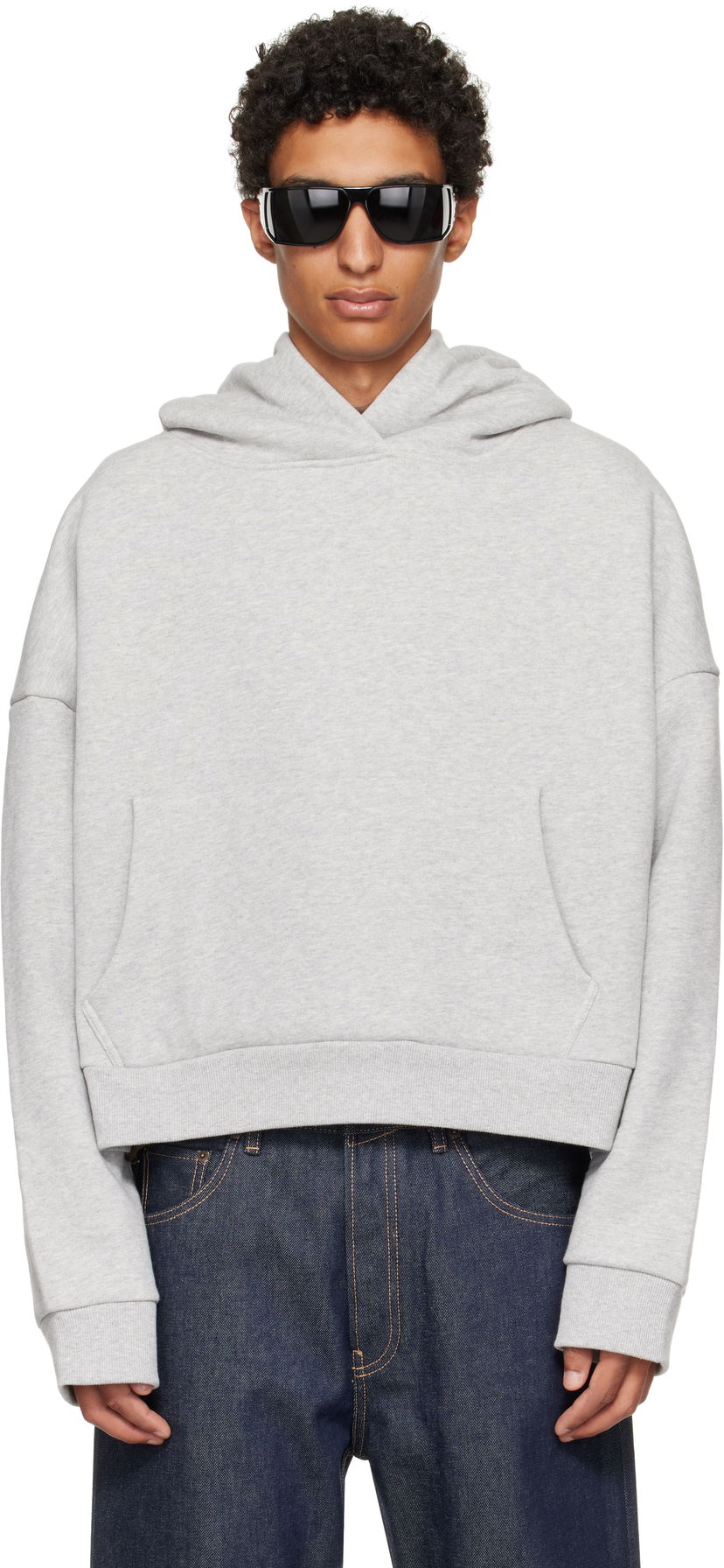 Dukserice Entire Studios Entire Studios Heavy Cropped Hoodie Siva | ES2125SI