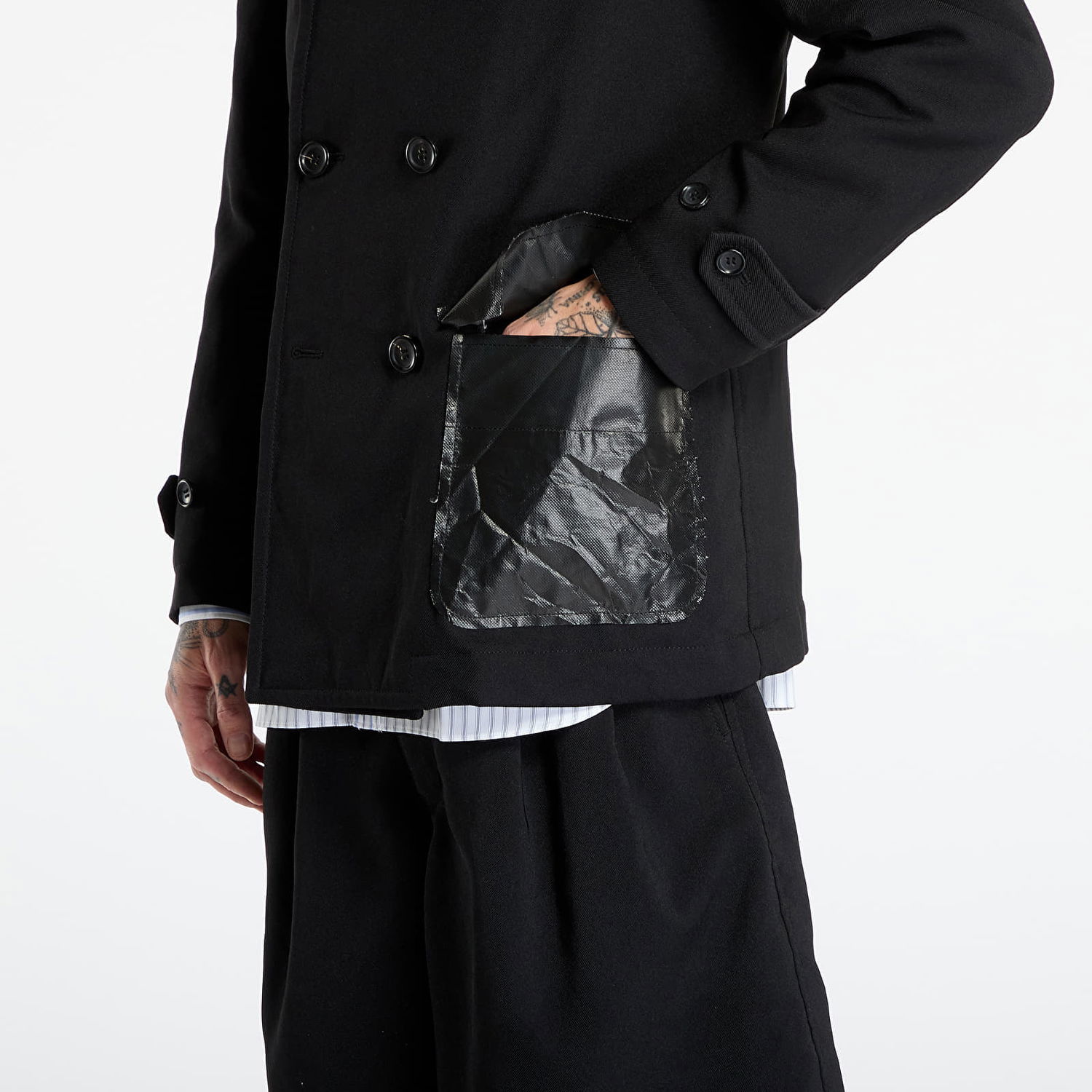 Kaputi Comme des Garçons Comme des Garçons SHIRT Double Breasted Coat Crna | FP-C501-W25 Black, 1