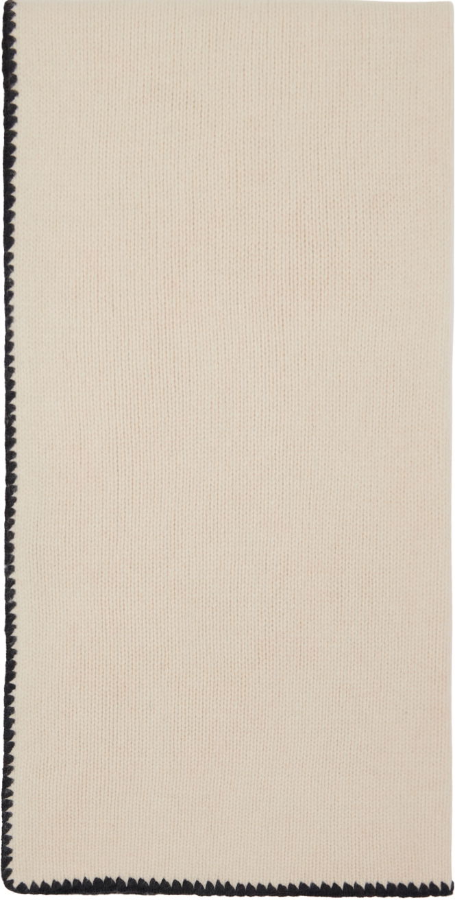 Šal TOTEME TOTEME Embroidered Wool Cashmere Scarf Bež | 241-WSC1233-YA0004