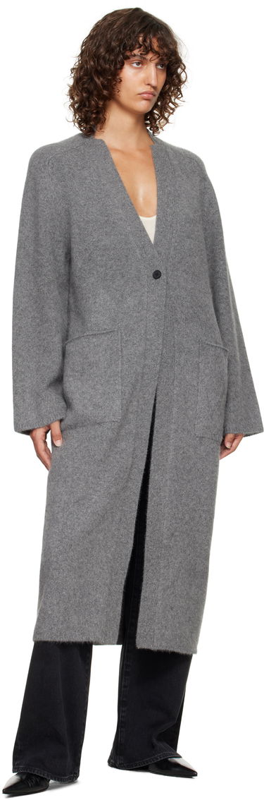 Džemper Loulou de Saison Loulou de Saison Smet Yak Blend Maxi Cardigan Siva | SMET, 3