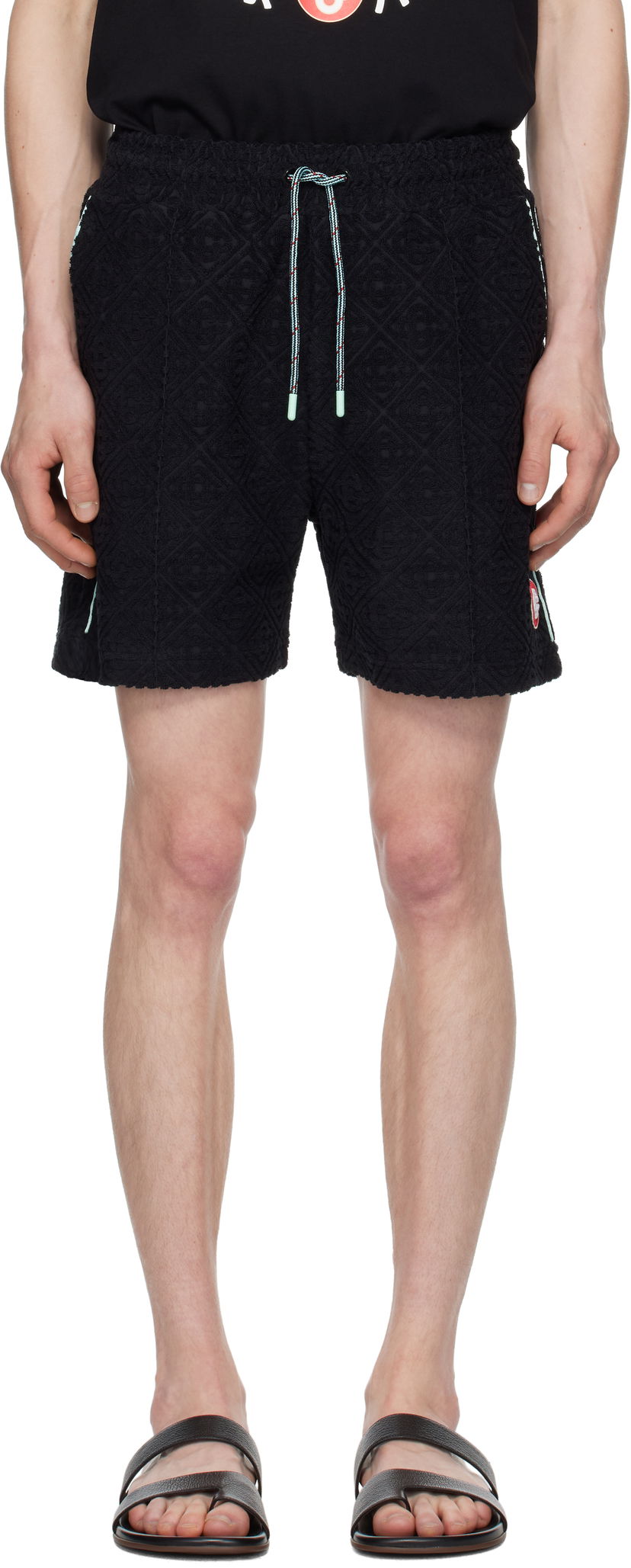Kratke hlače Casablanca Casablanca Monogram Jacquard Towelling Shorts Crna | MPF25-JTR-271-02