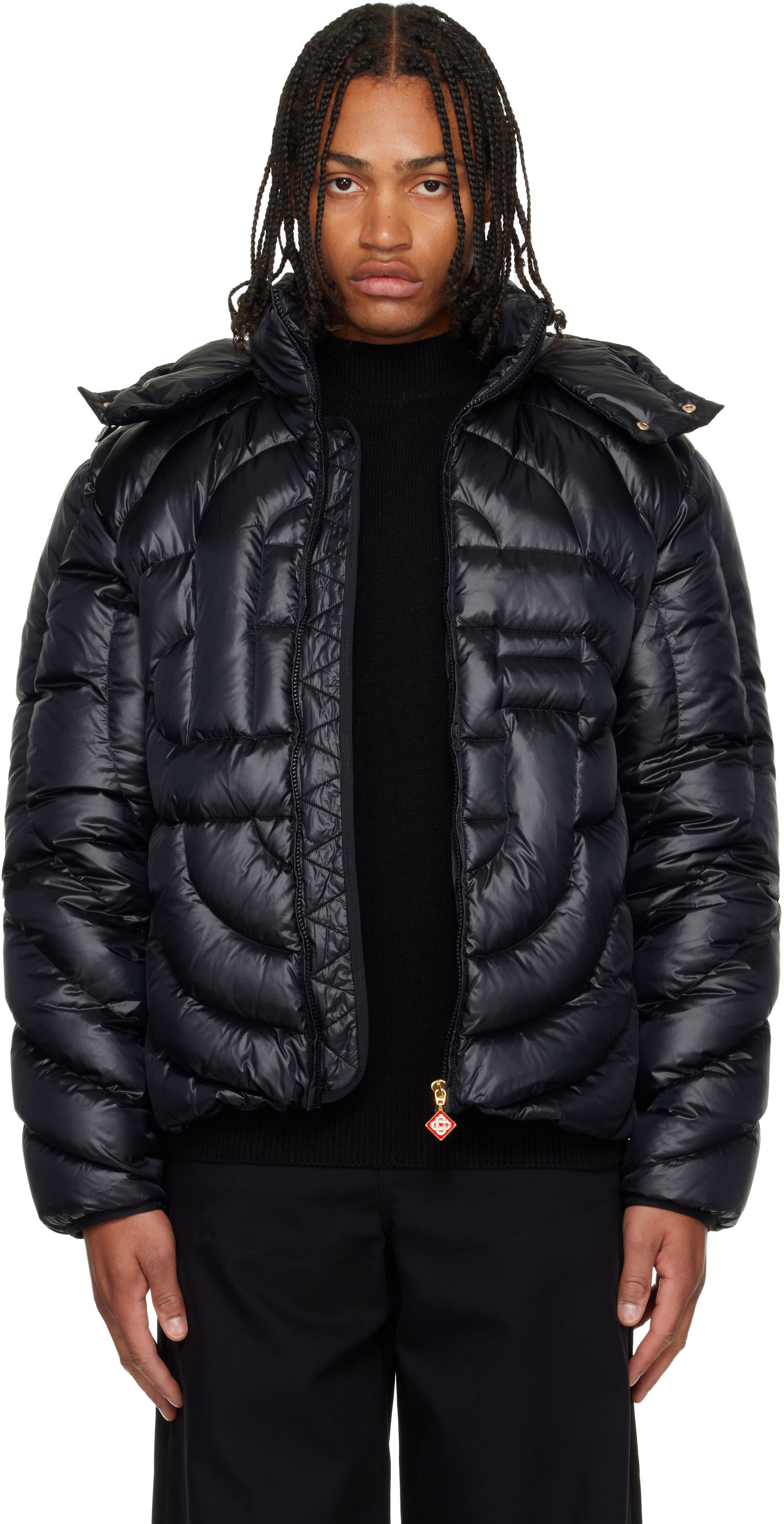 Pernata jakna Casablanca Monogram Quilted Nylon Down Puffer Jacket Crna | M-AW25-OT-140-01, 0