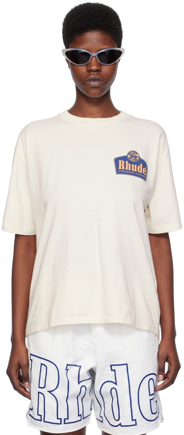 Majica kratkih rukava Rhude 'Grand Cru' T-Shirt "Off-White" Bež | RHPS24TT05012611