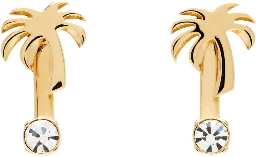 Naušnice Palm Angels Palm Angels Palm Crystal Drop Earrings Metalik | PWOD037S25MAT0017679