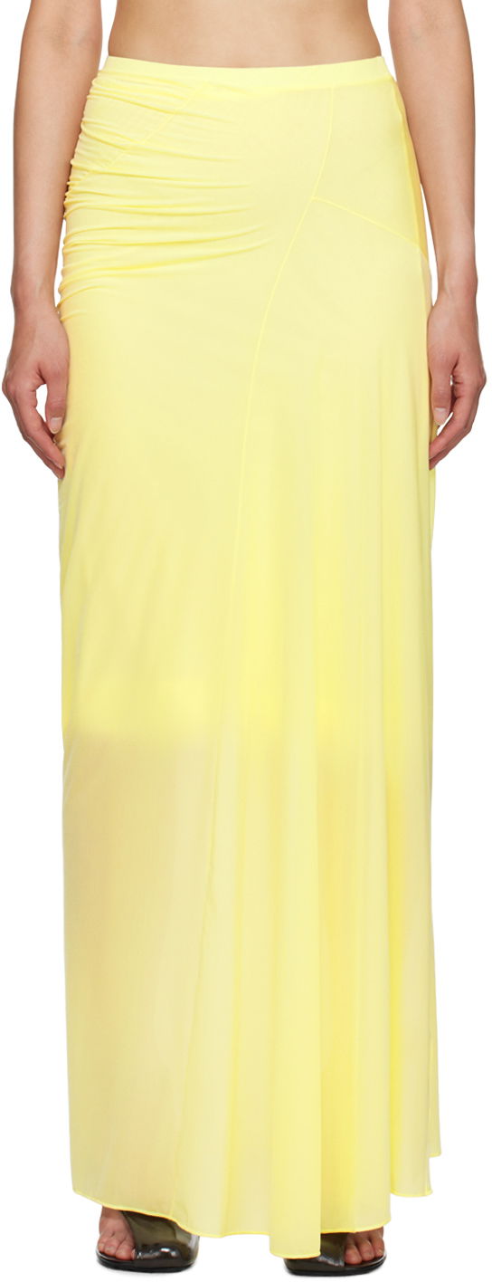 Suknja Dries Van Noten Fitted Draped Maxi Skirt Žuta | 242-011147-9204