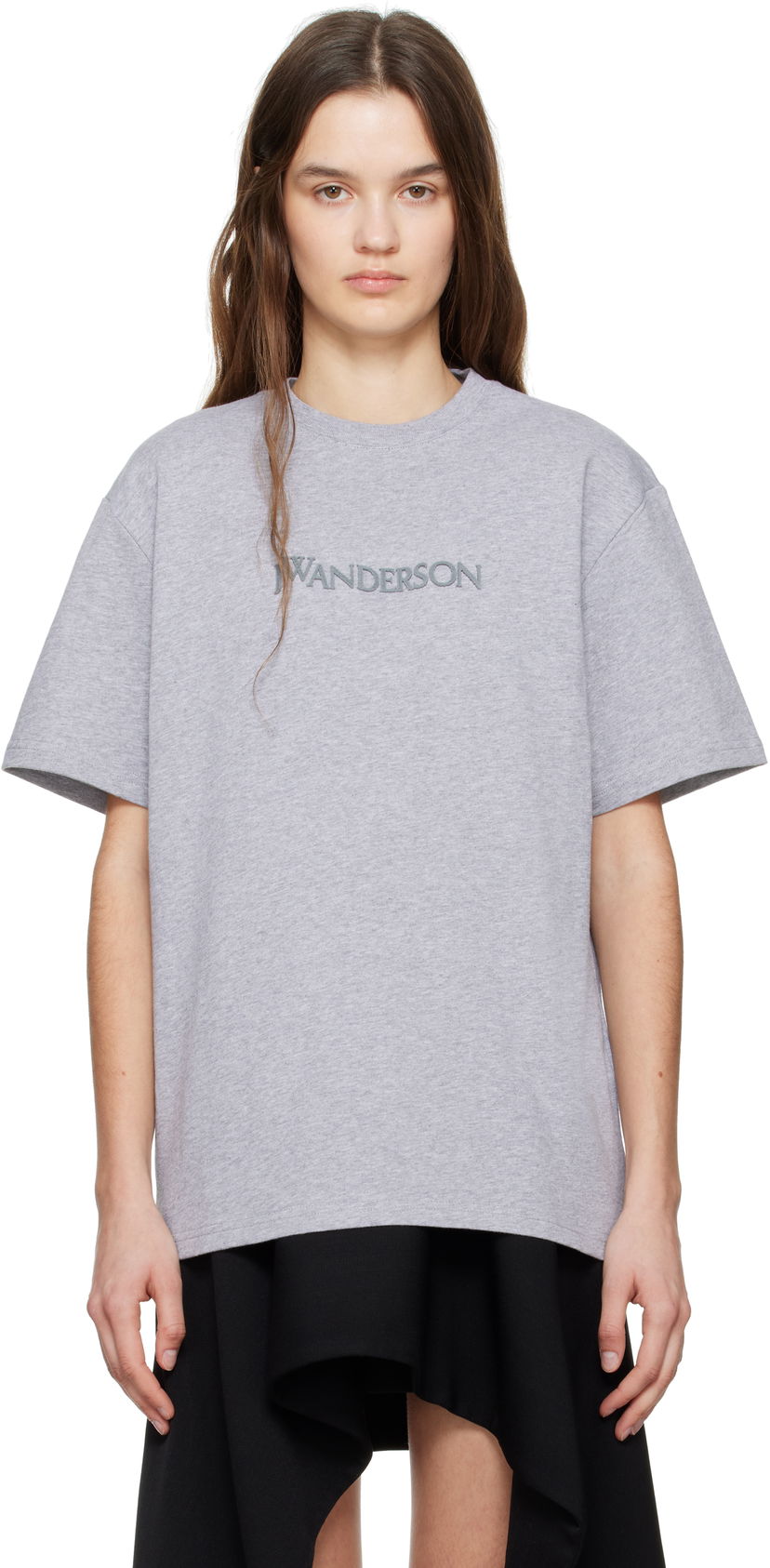 Majica kratkih rukava JW Anderson JW Anderson Flocked Logo T-Shirt Siva | JT0282-PG1510