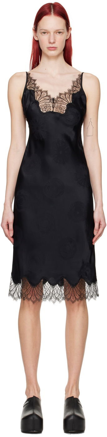 Haljina Coperni Lace-Trim Midi Dress Crna | COPR99064