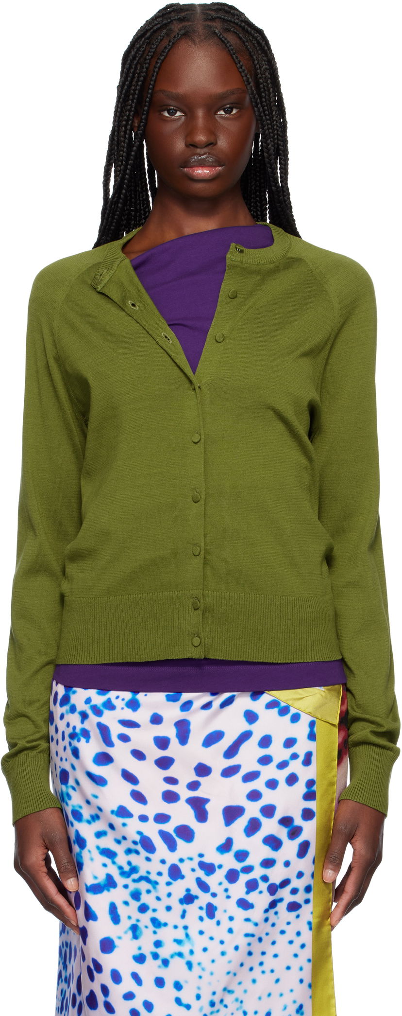 Džemper Dries Van Noten Dries Van Noten Cotton Knit Cardigan Zelena | 251-011207-1702