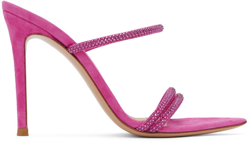 Dodaci Gianvito Rossi Gianvito Rossi Cannes Crystal-Embellished Suede Heeled Sandals Ružičasta | G16090.15RIC.CAM