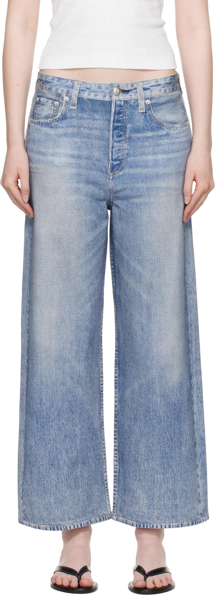 Jeans rag & bone rag & bone Miramar Andi Wide Leg Jeans Plava | WCW25P70028202
