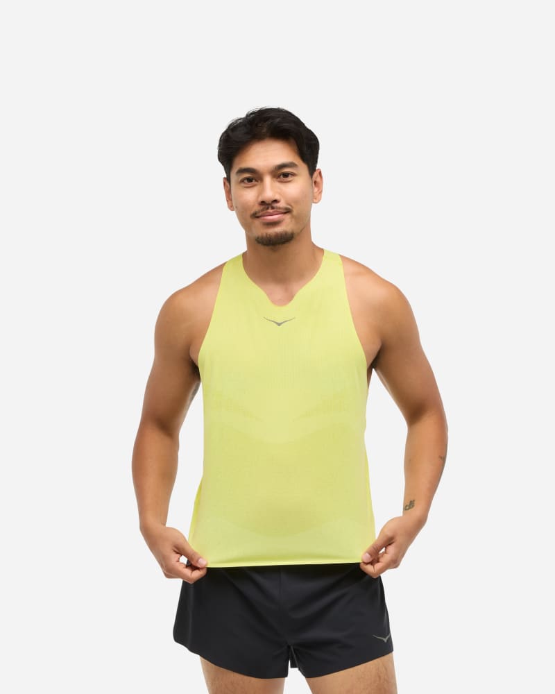 Majica bez rukava Hoka One One Race Day Singlet Žuta | 1164154-HKCT