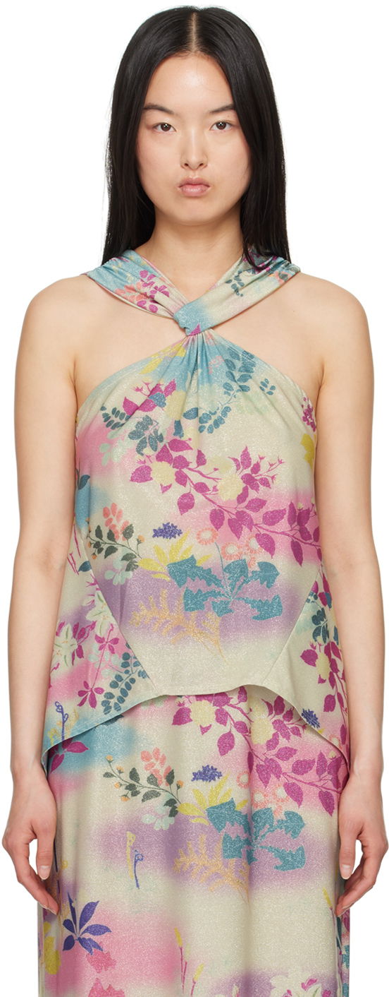 Majica bez rukava Anna Sui Atlantis Garden Print Halter Neck Tank Top Višebojno | 424B20