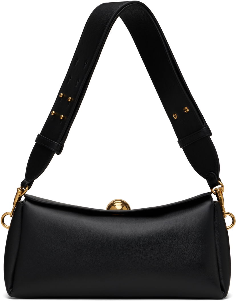 Ručna torbica AMI AMI Paris Leather Carrousel Bag Crna | ULL027.AL0103