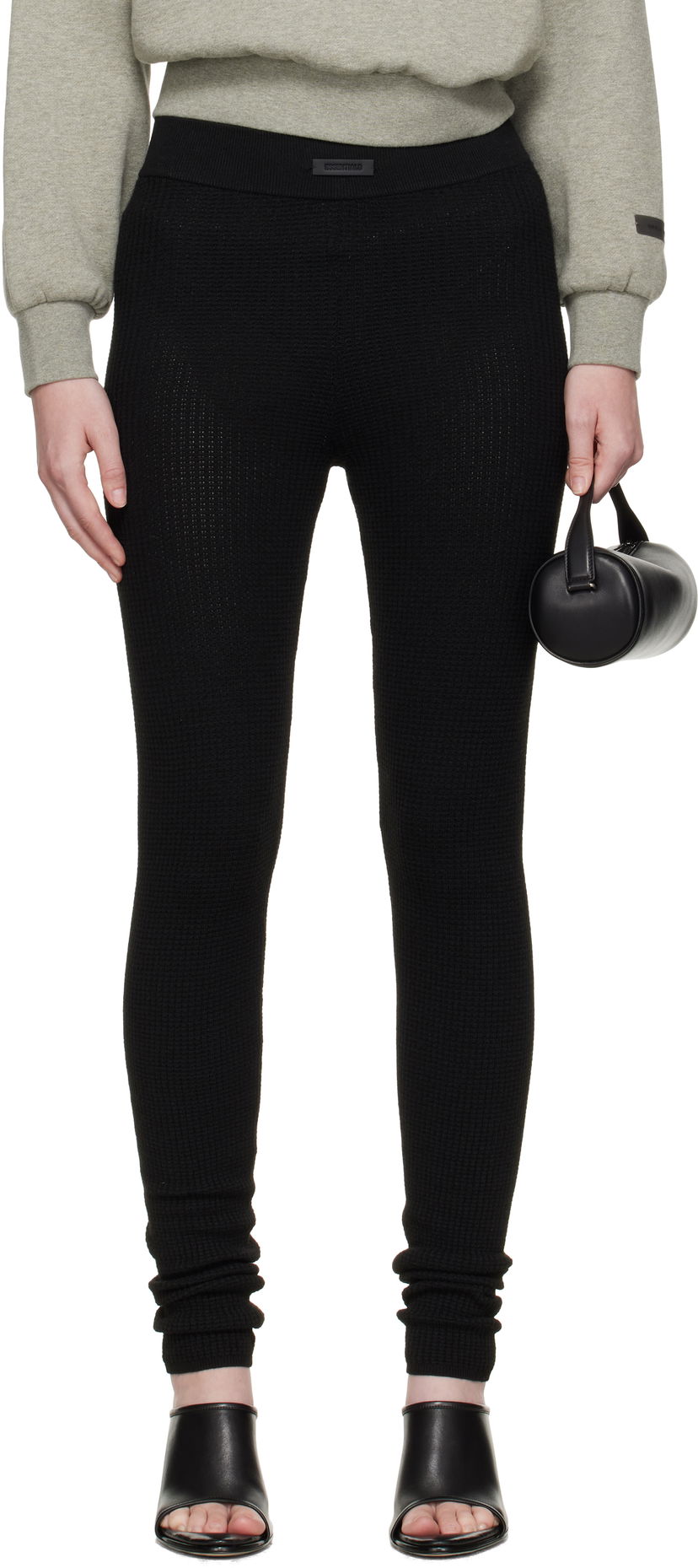 Tajice Fear of God ESSENTIALS Waffle Leggings Crna | 192SP257270FW