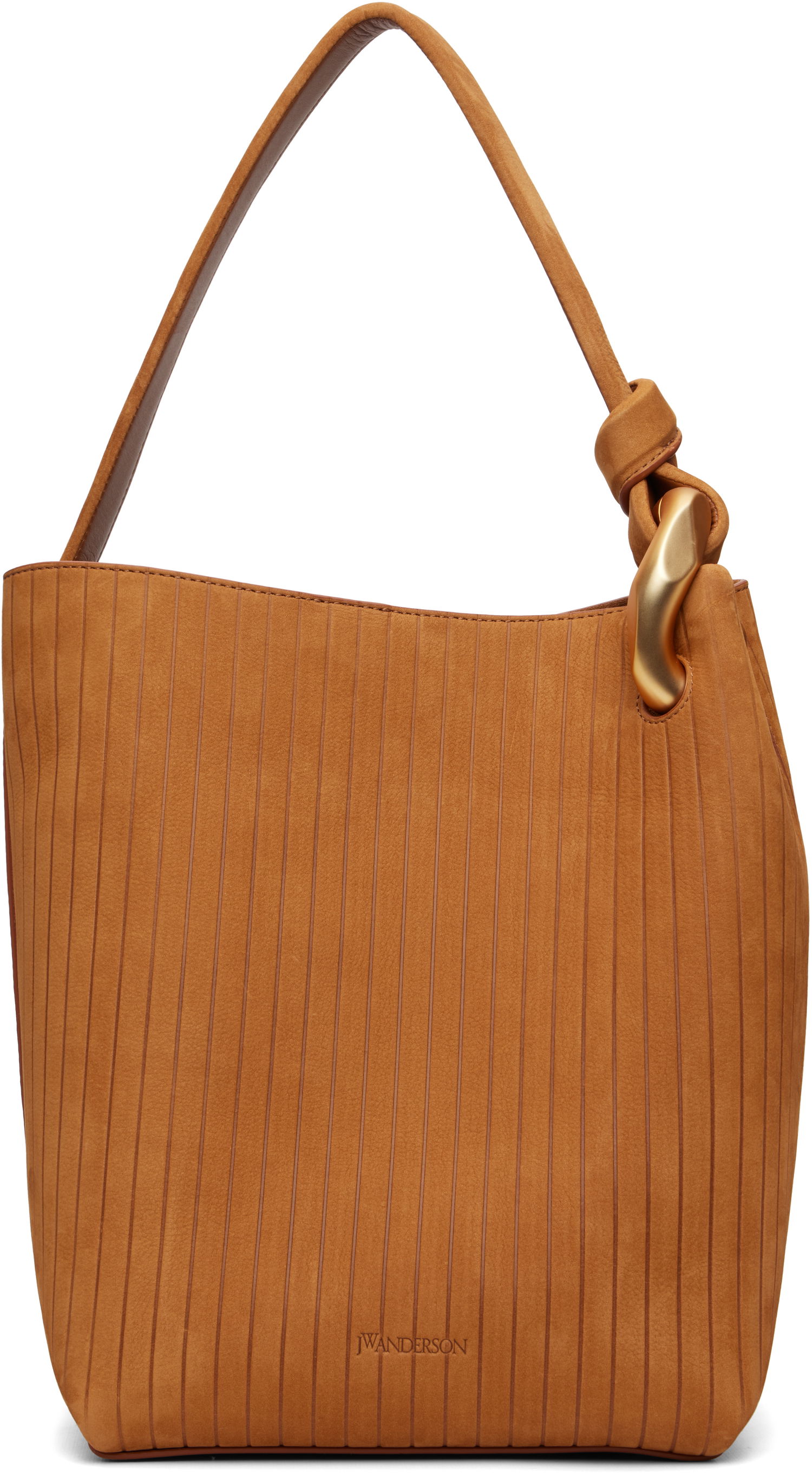 Tote bag JW Anderson 'The JWA Corner Bucket' Tote with Vertical Texture and Sculptural Hardware Smeđa | HB0737-LA0375, 0