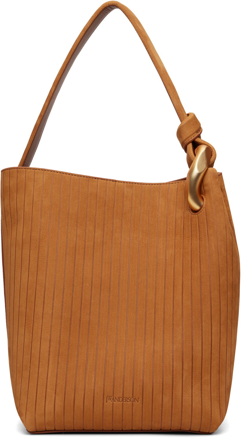 Tote bag JW Anderson 'The JWA Corner Bucket' Tote with Vertical Texture and Sculptural Hardware Smeđa | HB0737-LA0375