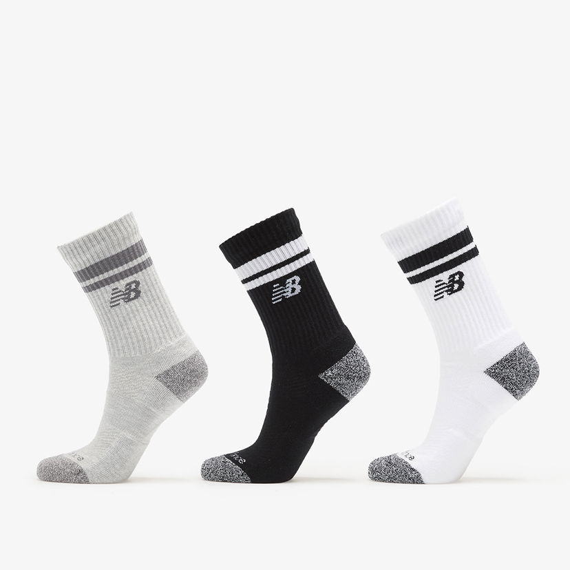 Čarape New Balance Active Lifestyle Striped Crew Socks 3-Pack Bijela | LAS35210AS