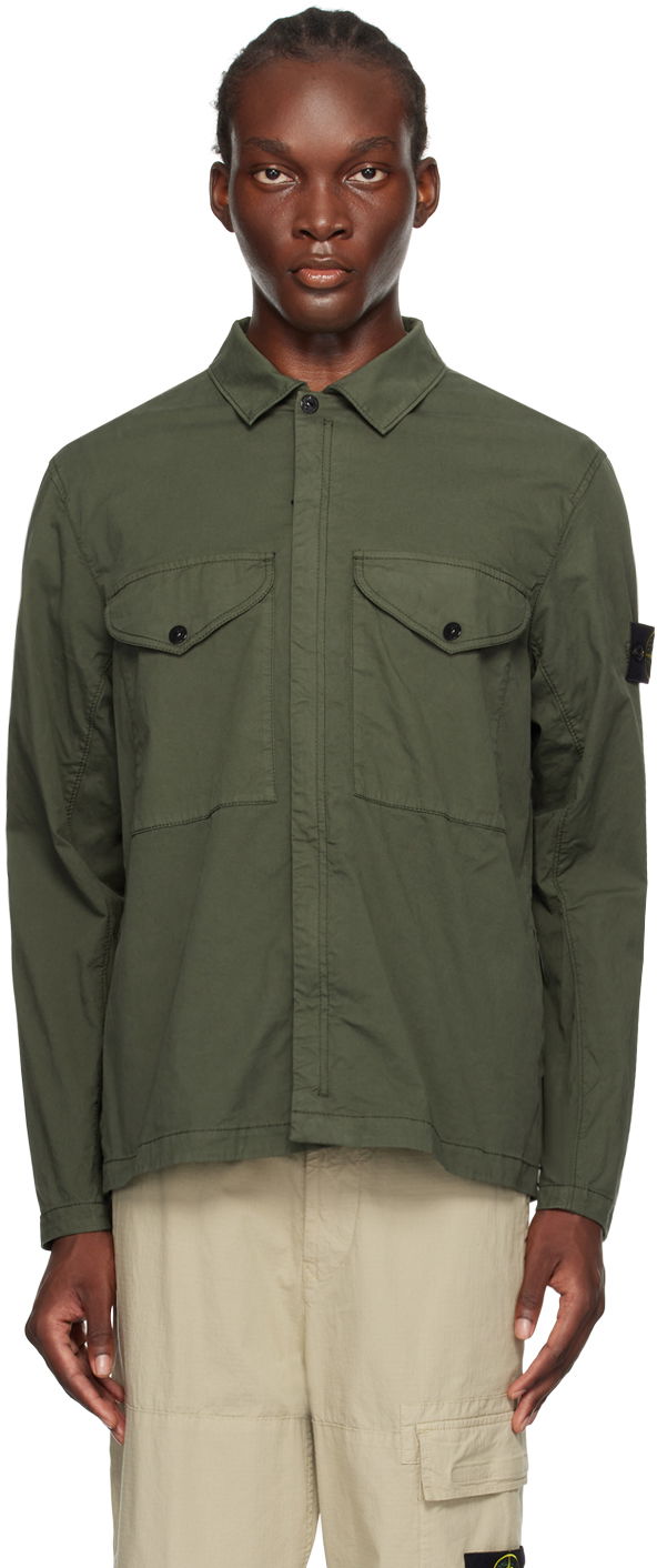 Košulja Stone Island Green Logo Patch Shirt Zelena | 811510210