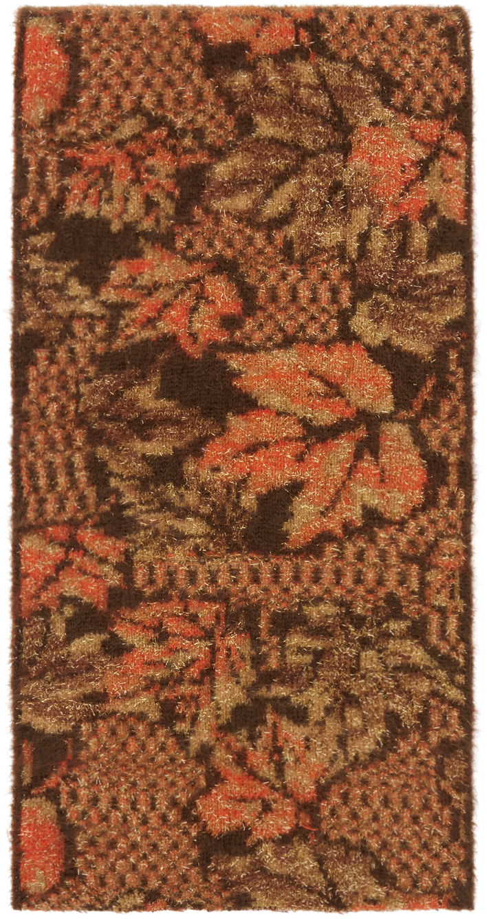 Šal ERL Lurex Raw Edge Scarf with Abstract Pattern Smeđa | ERL05K013