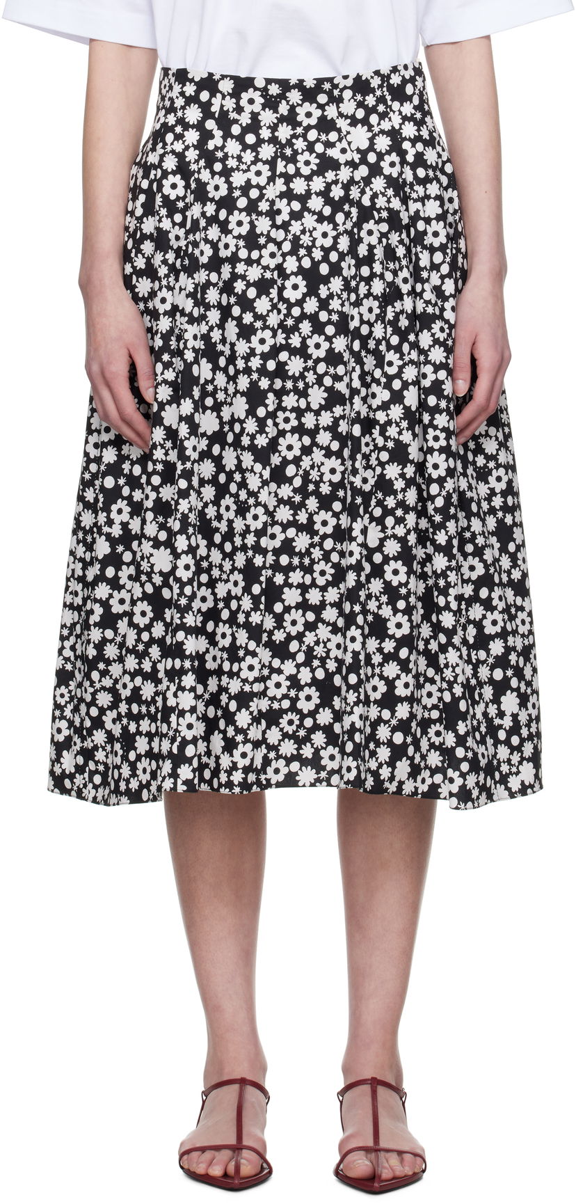 Suknja Marni Marni Pop Fields Pleated Midi Skirt Crna | GOMA0703S0 UTC463