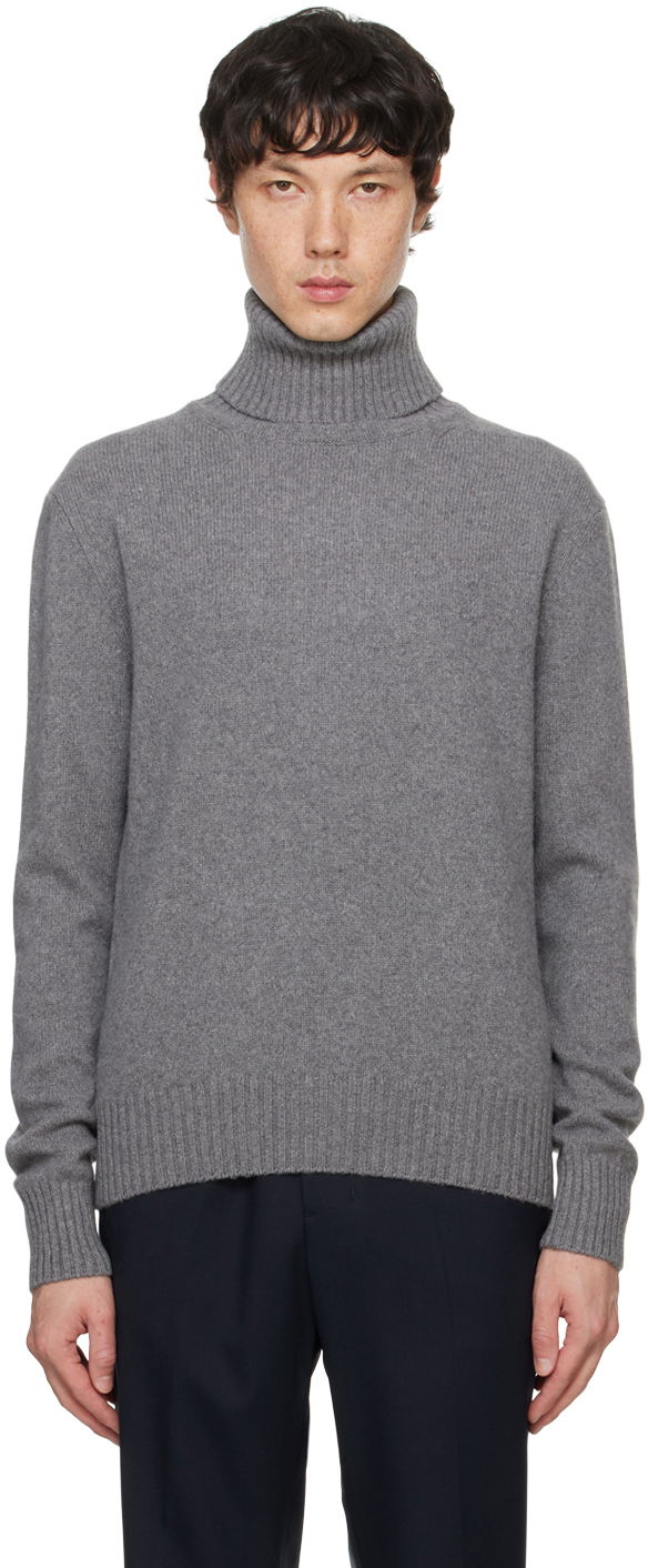 Džemper AMI Cashmere Turtleneck Siva | HKS457.005