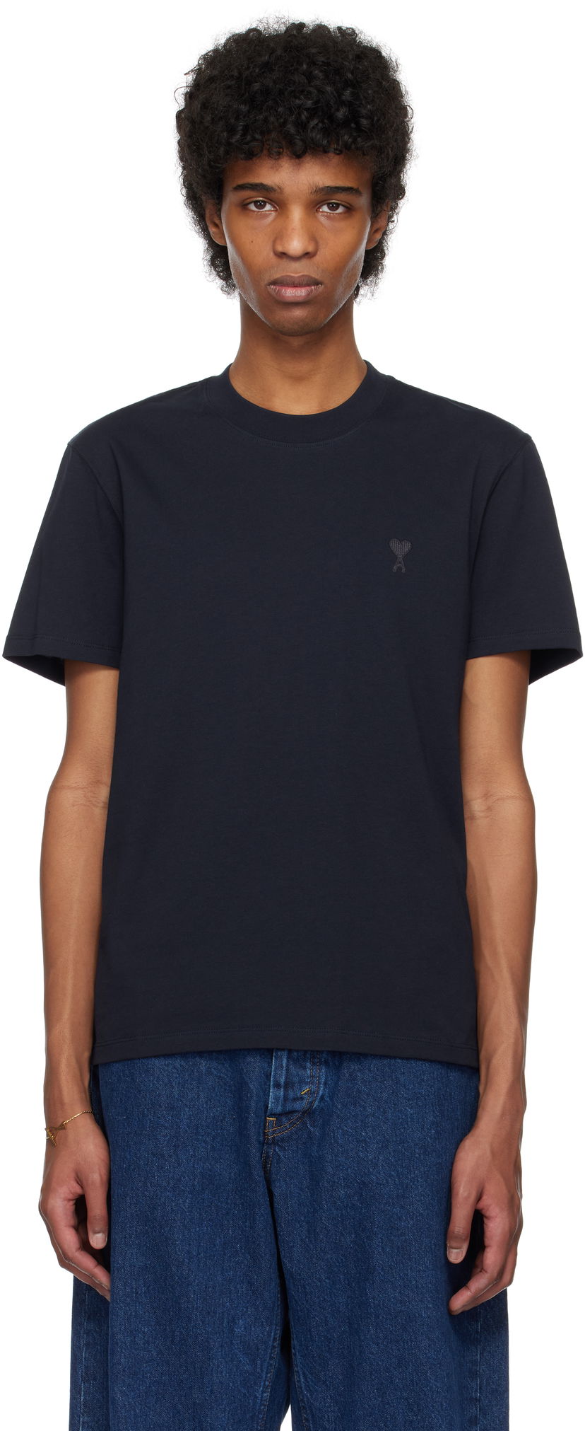 Majica kratkih rukava AMI AMI Paris Ami de Coeur Cotton T-Shirt Tamnoplava | BFUTS003.724