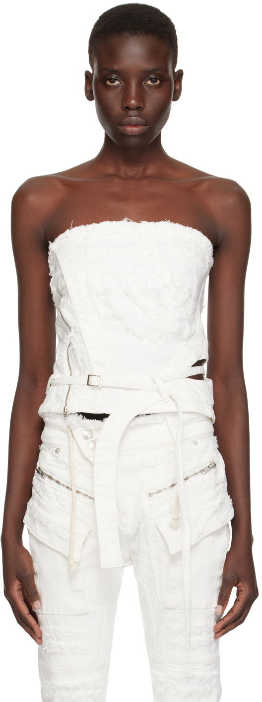 Majica bez rukava Ottolinger Ottolinger Belt Denim Tank Top Bijela | 1704801