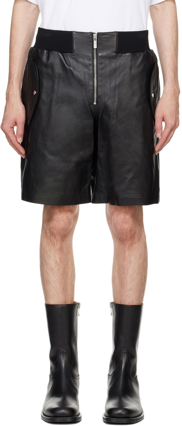 Kratke hlače Helmut Lang Zip Bomber Leather Shorts Crna | O04HW210